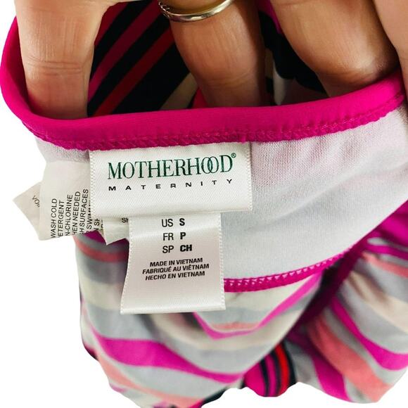 Motherhood Maternity Swim Colorful Stripe Tankini Halter Swim Top Size Small - Picture 5 of 8
